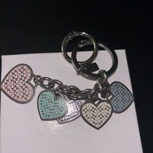 Heart Charm Keychain with Silver Accents